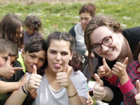 Enfants et animateurs