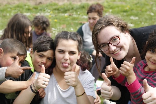 Enfants et animateurs