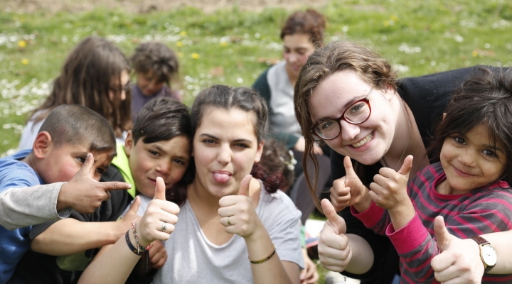 Enfants et animateurs