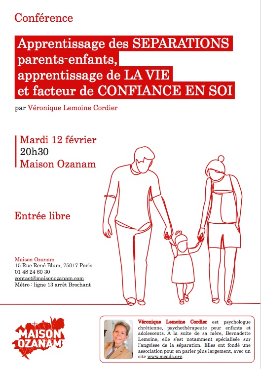 Affiche annonce conférence sur l'angoisse de séparation