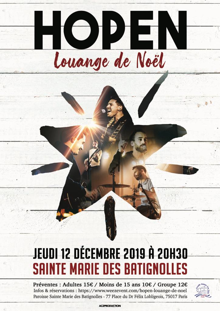 Affiche du concert Hopen 12 décembre 2019