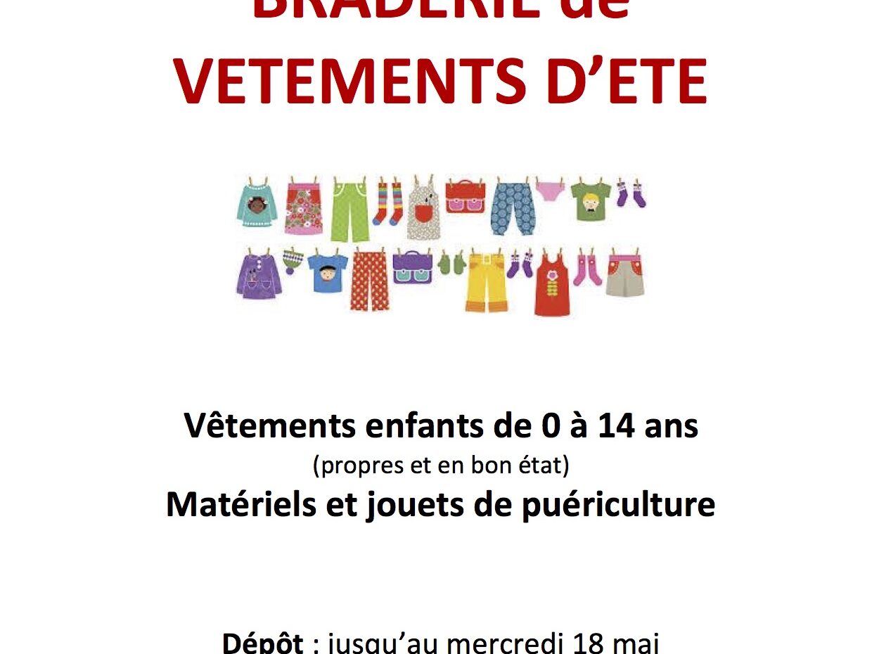 Annonce de la braderie de vêtements